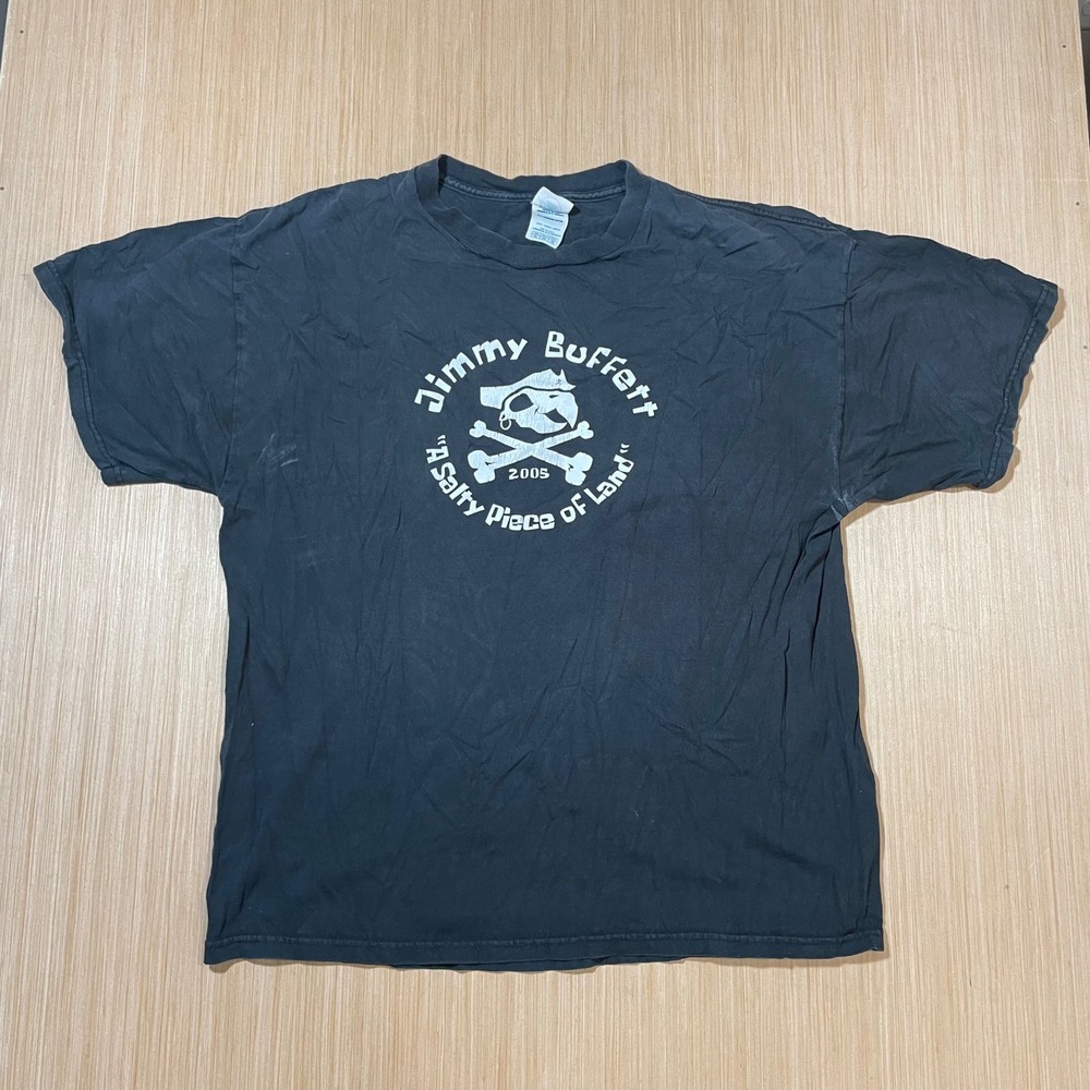 Jimmy Buffett T-Shirt Mens XL Black A Salty Piece of Land 2005 Tour Graphic Tee